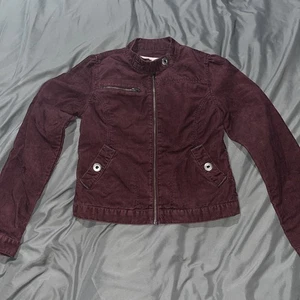 Mossimo Supply Co Corduroy Burgundy Jacket Zip Up Size Medium Button Pockets. - Picture 1 of 17
