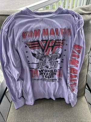 Retro VAN HALEN 1980 Concert Tour XL Long Sleeve Shirt DAVID ALEX EDDIE MICHAEL - Image 1 of 4