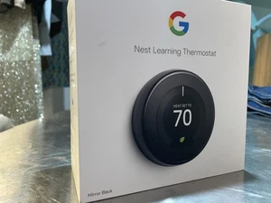 Google Nest Learning Thermostat Mirror Black 3rd Gen - Picture 1 of 14