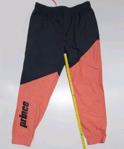 Prince Women's Warm Up Joggers Tennis Size Large Pink Black Colorblock  - Picture 1 of 5