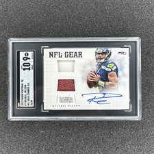 Russell Wilson 2012 National Treasures Rookie NFL Gear Signatures /49 SGC 9 Mint