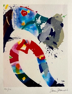 Sam Francis Lithograph COA Original Signed Pen Numbered Pencil Crayon - Picture 1 of 11