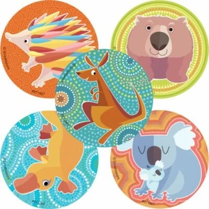 Australian Animals Stickers x 5 - Birthday Party Favours Koala Kangaroo Wombat - Bild 1 von 6