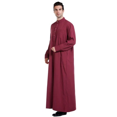 Mens Thobe Jubba Thoub Muslim Robe Saudi Abaya Galabeya Arabic Kaftan Dishdasha - Image 1 of 4