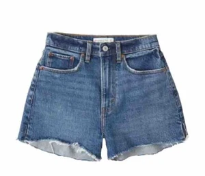 Pantalones Cortos Abercrombie & Fitch Curve Love The Mom Talla 35/20 Tiro Alto Azul - Imagen 1 de 12