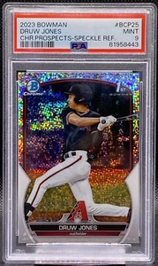 🔥🔥 2023 BOWMAN CHROME 1st SPECKLE REFRACTOR DRUW JONES /299 PSA 9 Qty🔥🔥 - Picture 1 of 2