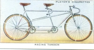 1939 John Player & Sons Cigarette Cards History of Cycling #32 Racing Tandem - Imagen 1 de 1