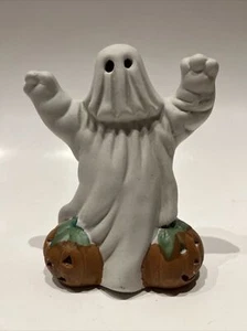Halloween Tea Light Burner Vintage 1995 Hermitage Pottery Ceramic Ghost 5” - Picture 1 of 10