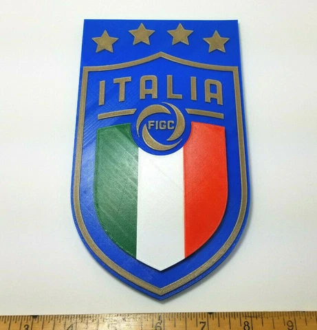 Italy FIGC National Team Football Soccer 3D Logo - Emblem, Ornament or Magnet !! Cover