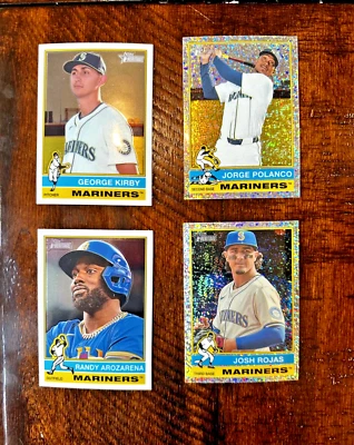 LOT 2025 Topps Heritage CHROME SPARKLE KIRBY/POLANCO/ROJAS/AROZARENA MARINERS - Image 1 of 2
