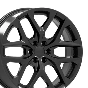 Set(4) 24" Gloss Black 14078 Wheels +28ET Fits Chevy Silverado Tahoe Suburban - Picture 1 of 5