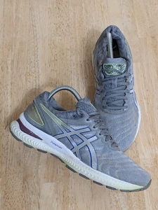 Asics Womens Gel Nimbus 22 1012A587 Athletic Gray Silver Running Shoes Size 9 - Picture 1 of 7