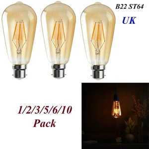 B22 Vintage Bayonet LED Edison Light Bulbs Lamp Decorative ST64 Lightbulb A+ - Picture 1 of 24