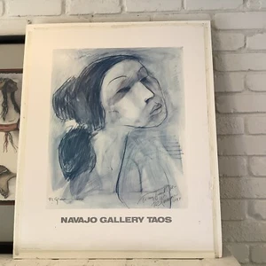 R.C. Gorman Navajo Gallery Taos Signed Orig. 1979 Poster - Picture 1 of 2