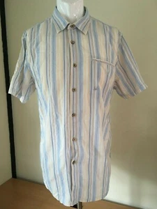 FAB!! Blau, weiß & gelb Mix gestreiftes Shirt aus Bio-Baumwolle von Mantaray - Größe S - Bild 1 von 6