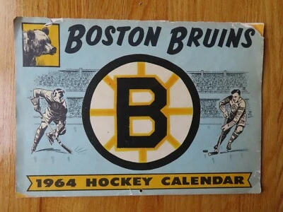 Rare 1964 BOSTON BRUINS Calendar MILT SCHMIDT JOHN BUCYK TED GREEN LEO BOIVEN - Image 1 of 4