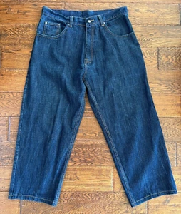 2000s Vintage Y2K Joker Brand Baggy Hip-Hop Skate Blue Denim Jeans Pants Mens 36 - Picture 1 of 9