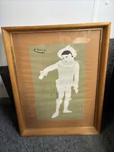Pablo Picasso weißer Clown Lithographie gerahmt Holz Glas - Bild 1 von 17