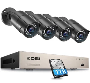 ZOSI 8CH 5MP Lite DVR 1080P CCTV Security Camera System Outdoor Night Vision - Picture 1 of 12