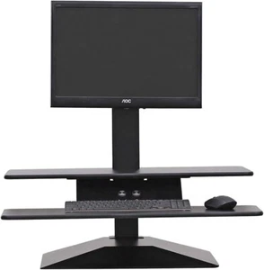 NEW Lorell Electric Monitor Riser With Keyboard Tray Black (LLR99548) - Picture 1 of 5