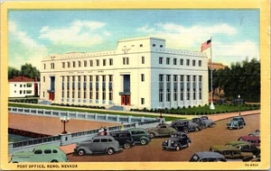 Post Office Reno Nevada Linen Postcard - Picture 1 of 2