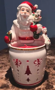 Lenox Hosting For The Holidays Santa Votive Pierced Tea Light Holder Candle Hug - Picture 1 of 15
