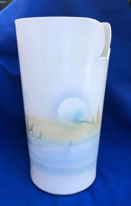 Large Porcelain Slab Vase Studio Art Pottery Blue Green White Signed - Picture 1 of 10