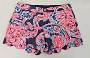Lilly Pulitzer The Buttercup Damenshorts Größe 4 rosa blau Oktopus überbacken - Bild 1 von 8