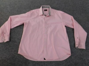 Untuckit large regular pink shirt button up mens striped wrinkle - Picture 1 of 14