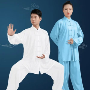 Milch Seide Kampfkunst Uniform Tai Chi Kung Fu Anzug Wushu Changquan Kleidung Neu - Bild 1 von 18