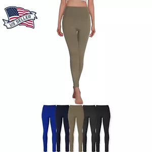 Womens Compression Waistband Exercise Stretch Gym Leggings - Picture 1 of 15