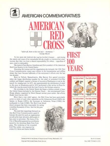 #141 18c American Red Cross #1910 USPS Commemorative Stamp Panel - Picture 1 of 1