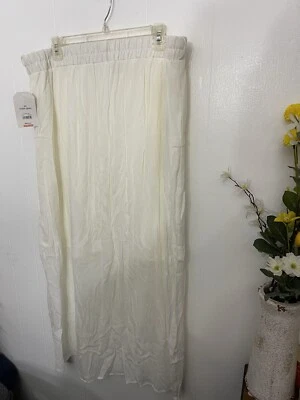 Faded Glory 2X Ivory Maxi Skirt Crepe Lined NWT Beach Cruise  - Image 1 of 4