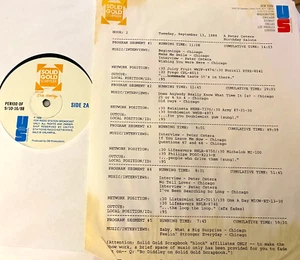 9/13/88 SOLID GOLD SCRAPBOOK SALUTES PETER CETERA/CHICAGO, 12 TUNES,4 INTERVIEWS - Picture 1 of 1