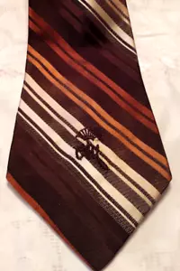 Vtg Countess Mara New York Diagonally Striped Brown Tie for Sam Loeb Decatur - Picture 1 of 19