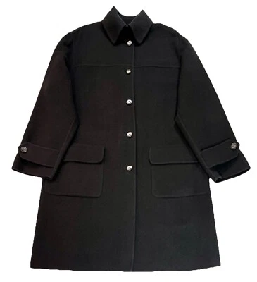 Abrigo Salvatore Ferragamo Mujer 14/EU 44 Marrón Lana De Colección Hecho en Italia Usado en Excelente Condición Foto 1 de 4