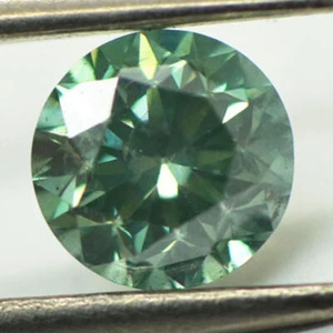 Round Diamond Loose Fancy Green Color SI1 Natural Enhanced Certified 0.61 Carat - Picture 1 of 8