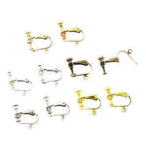 5 Pairs Copper Earrings Converter Clip On Screw Earring Findings DIY 12mm - Picture 1 of 9