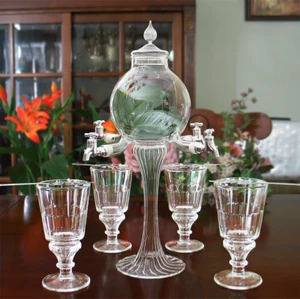PREMIUM ABSINTHE WATER FOUNTAIN SET GLASSES & SPOONS - Gift - Picture 1 of 10