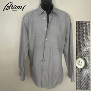 Brioni Textured Long Sleeve Shirt Large Made in Italy Gently worn 100% cotton - Picture 1 of 4