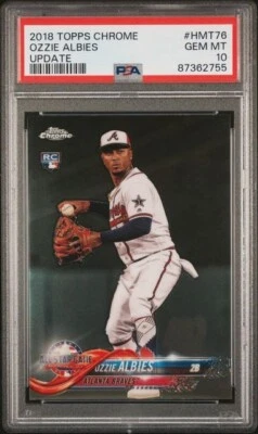💎2018 Topps Chrome Update #HMT-76 Ozzie Albies RC Atlanta Braves PSA 10💎 - Image 1 of 2