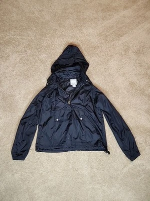 Chaqueta cortavientos vintage Old Navy para mujer XS suéter negro cremallera 1/4 cuarto Foto 1 de 4