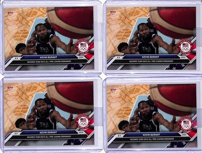 (4) Lot 2024 Topps Now Olympic Kevin Durant USA All-Time Rebounder #13 - image 1 of 2