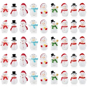 Jansun 45 Piezas Navidad Mini Muñeco de Nieve de Resina 9 Estilos Mini Muñeco de Nieve Figura con... - Imagen 1 de 7