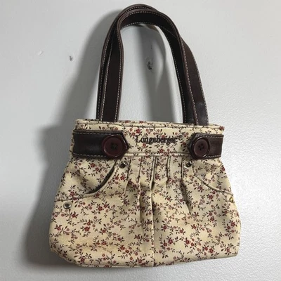 De Colección Mini Longaberger Floral Cartera Bolso de Mano Marrón Acentos Pequeño Lindo Foto 1 de 4