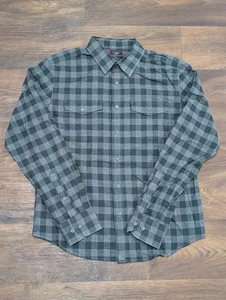 UNTUCKIT Men's Buffalo Check Plaid FLANNEL Green Gray Lumberjack Size Medium - Picture 1 of 7