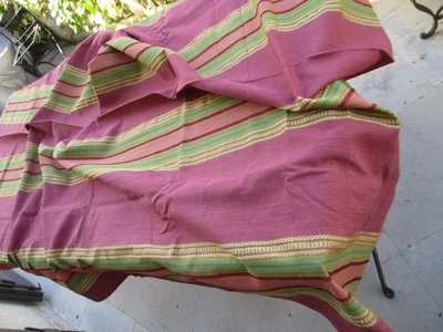 grand rideau tissu Jacquard coton et lin vintage - Photo 1/4