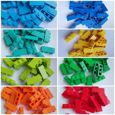 Lego® ➡️50 Stück 1x3 3622 Rot Orange Blau Grün lime gelb Türkis Azur city Neu - Bild 1 von 4