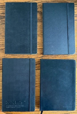 Набор из 4 черных кожаных журнальных книг, новый - Молескин (2), Пикадилли, Ампад - Изображение 1 из 4