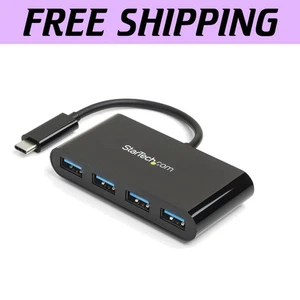 Portable 4-Port USB-C Hub: Compact USB 3.0 Adapter for On-the-Go Users - Picture 1 of 7